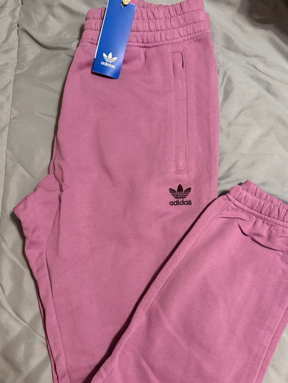 adidas Pink Fleece Joggers with Trefoil Logo